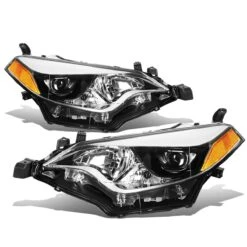 2014-16 Toyota Corolla Sedan Pair Of LED Projector Headlight & Corner Light (Chrome Housing Amber Reflector)
