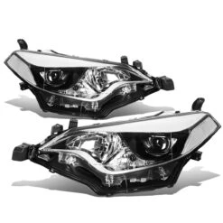 2014-16 Toyota Corolla Sedan Pair Of LED Projector Headlight & Corner Light (Chrome Housing Clear Reflector)