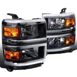 2014-15 Chevy Silverado 1500 Replacement Crystal Headlights - Black