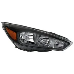 2015-2018 Ford Focus Black Bezel W/o LED DRL Halogen Headlight Headlamp Assembly Replacement Passenger Side