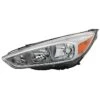 2015-2018 Ford Focus Chrome Bezel W/o LED DRL Halogen Headlight Headlamp Assembly Replacement Driver Side