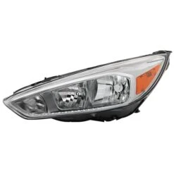 2015-2018 Ford Focus Chrome Bezel W/o LED DRL Halogen Headlight Headlamp Assembly Replacement Driver Side