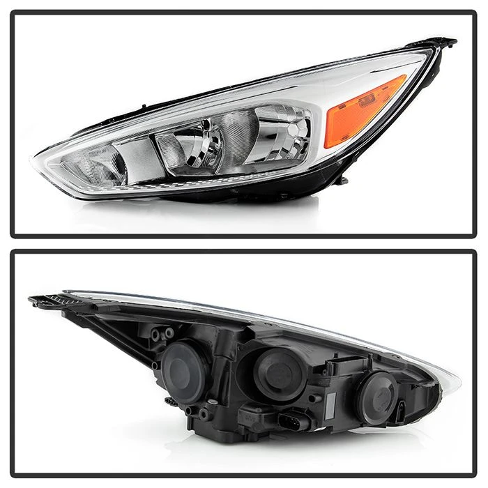 2015-2018 Ford Focus Chrome Bezel W/o LED DRL Halogen Headlight Headlamp Assembly Replacement Driver Side 2 2015-2018 Ford Focus Chrome Bezel W/o LED DRL Halogen Headlight Headlamp Assembly Replacement Driver Side - Image 2