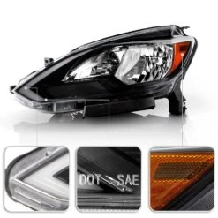 Spyder 2016-2019 Nissan Sentra [Halogen Models] Switchback LED Tube Headlights Headlamps - Black Housing -High-Efficiency Car Light Store 2016 2019 nissan sentra halogen models switchback led tube headlights headlamps black housing 59