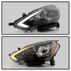 Spyder 2016-2019 Nissan Sentra [Halogen Models] Switchback LED Tube Headlights Headlamps - Black Housing -High-Efficiency Car Light Store 2016 2019 nissan sentra halogen models switchback led tube headlights headlamps black housing 62