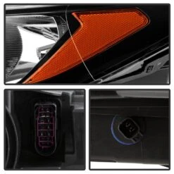 2017-2019 Ford Escape [Halogen] W/o LED DRL Black Headlights Passenger Side - Right -High-Efficiency Car Light Store 2017 2019 ford escape halogen w o led drl black headlights passenger side right 56