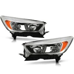 2017-2019 Ford Escape [Halogen] W/o LED DRL Chrome Headlights Set