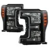 17-19 Ford F250 F350 SuperDuty Truck Halogen Headlights - Black