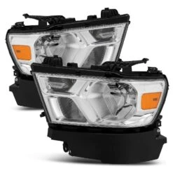 2019-2022 Dodge Ram 1500 (Halogen Type) Crystal Headlights - Chrome