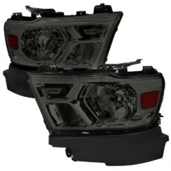 2019-2022 Dodge Ram 1500 Factory Style Reflector Headlights W/ Amber Reflectors - Smoked