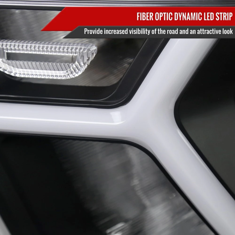 2019-2022 Dodge Ram 1500 Halogen Reflector Headlights W/ LED DRL Strip - Black Housing 7 2019-2022 Dodge Ram 1500 Halogen Reflector Headlights W/ LED DRL Strip - Black Housing - Image 7