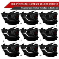 2019-2022 Dodge Ram 1500 Halogen Reflector Headlights W/ LED DRL Strip - Black Housing Smoked Lens 12 2019-2022 Dodge Ram 1500 Halogen Reflector Headlights W/ LED DRL Strip - Black Housing Smoked Lens -High-Efficiency Car Light Store 2019 2021 dodge ram 1500 halogen reflector headlights w led drl strip black housing smoked lens 100