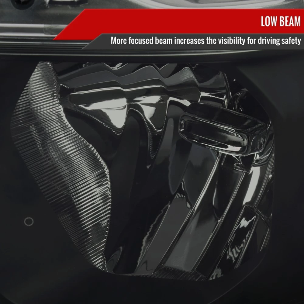 2019-2022 Dodge Ram 1500 Halogen Reflector Headlights W/ LED DRL Strip - Black Housing Smoked Lens 5 2019-2022 Dodge Ram 1500 Halogen Reflector Headlights W/ LED DRL Strip - Black Housing Smoked Lens - Image 5