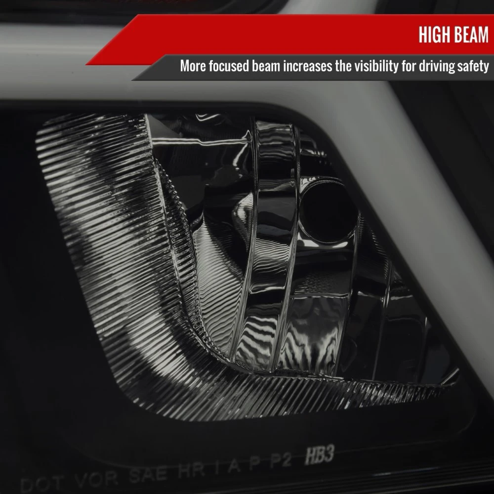 2019-2022 Dodge Ram 1500 Halogen Reflector Headlights W/ LED DRL Strip - Black Housing Smoked Lens 6 2019-2022 Dodge Ram 1500 Halogen Reflector Headlights W/ LED DRL Strip - Black Housing Smoked Lens - Image 6