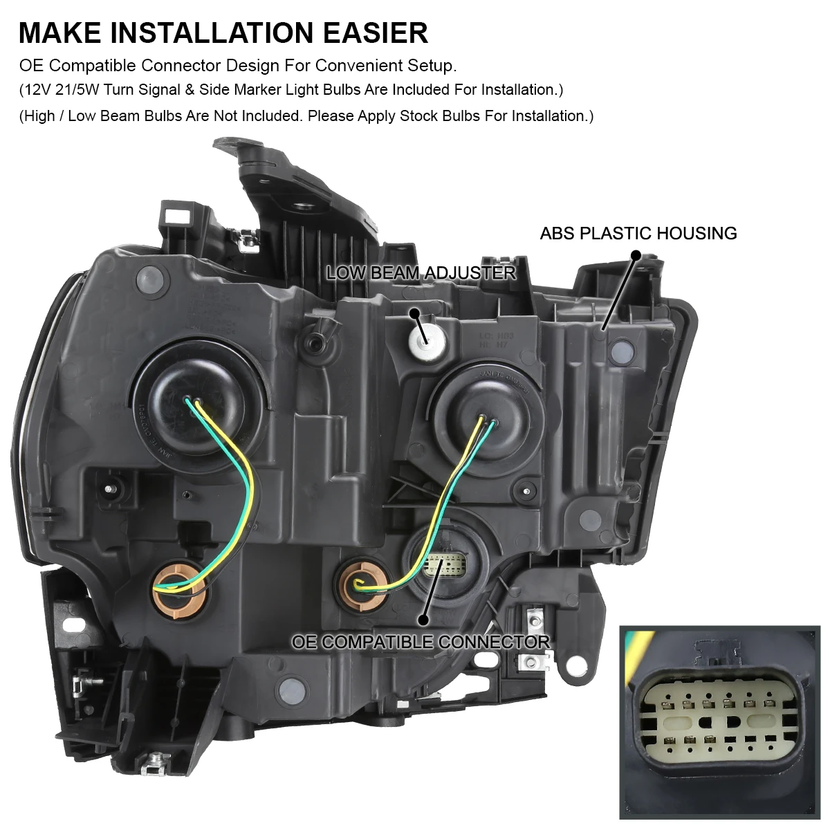 2019-2022 Dodge Ram 2500 | 3500 Crystal Replacement Headlights - Chrome Housing 4 2019-2022 Dodge Ram 2500 | 3500 Crystal Replacement Headlights - Chrome Housing - Image 4