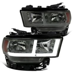 2019-2022 Dodge Ram 2500/3500 OE-Reflector Style Headlights W/ LED Bars - Smoked