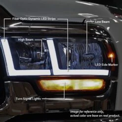 2019-2022 Dodge Ram 2500/3500 OE-Reflector Style Headlights W/ LED Bars - Smoked -High-Efficiency Car Light Store 2019 2022 dodge ram 2500 3500 oe reflector style headlights w led bars smoked 68