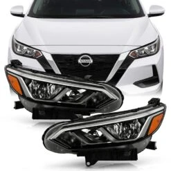 2020-2022 Nissan Sentra S|SV Halogen Chrome Trim Headlights - Driver + Passenger Set 15 2020-2022 Nissan Sentra S|SV Halogen Chrome Trim Headlights - Driver + Passenger Set -High-Efficiency Car Light Store 2020 2022 nissan sentra s sv halogen model headlights driver left side chrome 192