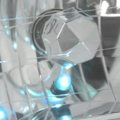 Pair 7X6 Inch Diamond Cut Clear Glass Lens Headlight Lamps - Chrome -High-Efficiency Car Light Store 4x6 h4666 diamond cut square black headlamps h4 bulbs 108