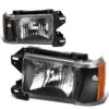 87-91 Ford F150 F250 Bronco OE-Style Headlights Combo - Black / Amber
