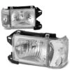 87-91 Ford F150 F250 Bronco OE-Style Headlights Combo - Chrome / Clear