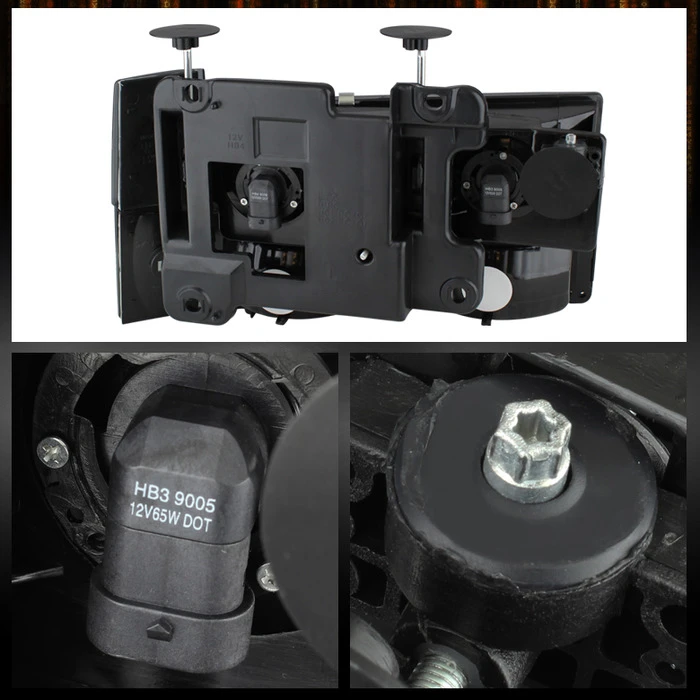 88-93 Chevy/GMC C/K Series / Blazer / Silverado / Suburban / Sierra / Yukon Crystal Headlights Set - Black 2 88-93 Chevy/GMC C/K Series / Blazer / Silverado / Suburban / Sierra / Yukon Crystal Headlights Set - Black - Image 2