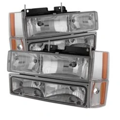 88-93 Chevy/GMC C/K Series / Blazer / Silverado / Suburban / Sierra / Yukon Crystal Headlights Set - Chrome