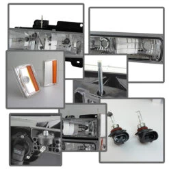 88-93 Chevy/GMC C/K Series / Blazer / Silverado / Suburban / Sierra / Yukon Crystal Headlights Set - Chrome -High-Efficiency Car Light Store 88 93 chevy gmc c k series blazer silverado suburban sierra yukon crystal headlights set chrome 98