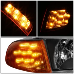 92-95 Honda Civic Headlights + Amber LED Turn Signal Black -High-Efficiency Car Light Store 92 95 honda civic headlights amber led turn signal black 114