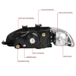 92-95 Honda Civic Headlights + Corner Signal Lens - Chrome / Amber 13 92-95 Honda Civic Headlights + Corner Signal Lens - Chrome / Amber -High-Efficiency Car Light Store 92 95 honda civic headlights corner signal lens chrome amber 101