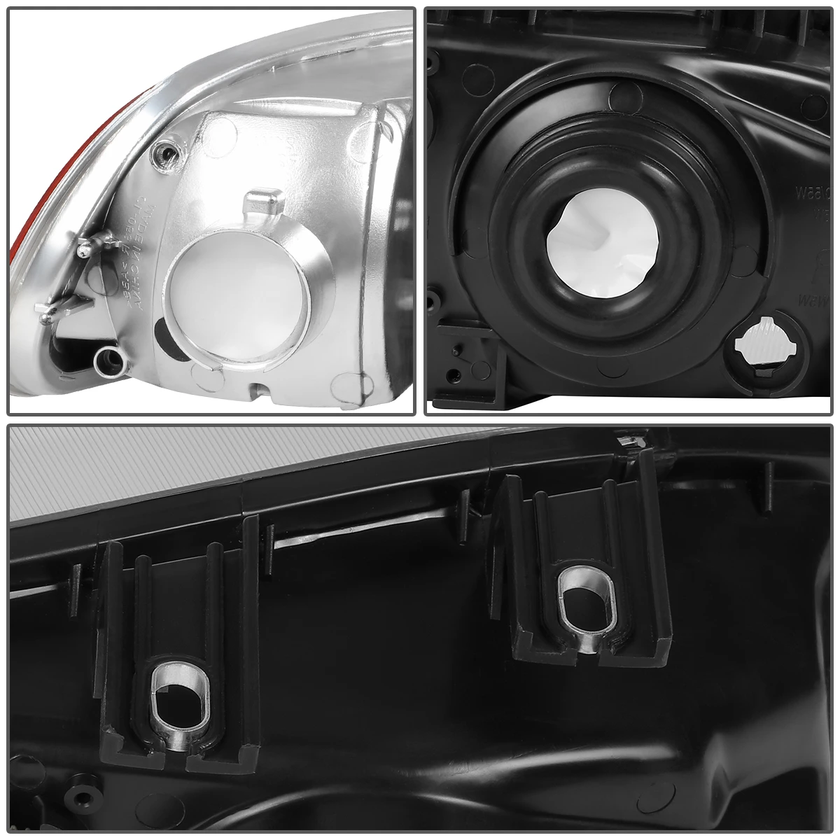 92-95 Honda Civic Headlights + Corner Signal Lens - Chrome / Amber 4 92-95 Honda Civic Headlights + Corner Signal Lens - Chrome / Amber - Image 4