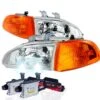 Hid Xenon 92-95 Honda Civic Jdm Chrome Crystal Headlights Corner