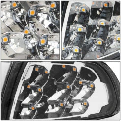 92-95 Honda Civic LED DRL Bar + Turn Signal Headlight Corner Lamps Chrome -High-Efficiency Car Light Store 92 95 honda civic led drl bar turn signal headlight corner lamps chrome 137