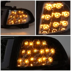 92-95 Honda Civic LED DRL Bar + Turn Signal Headlight Corner Lamps Smoked -High-Efficiency Car Light Store 92 95 honda civic led drl bar turn signal headlight corner lamps smoked 131