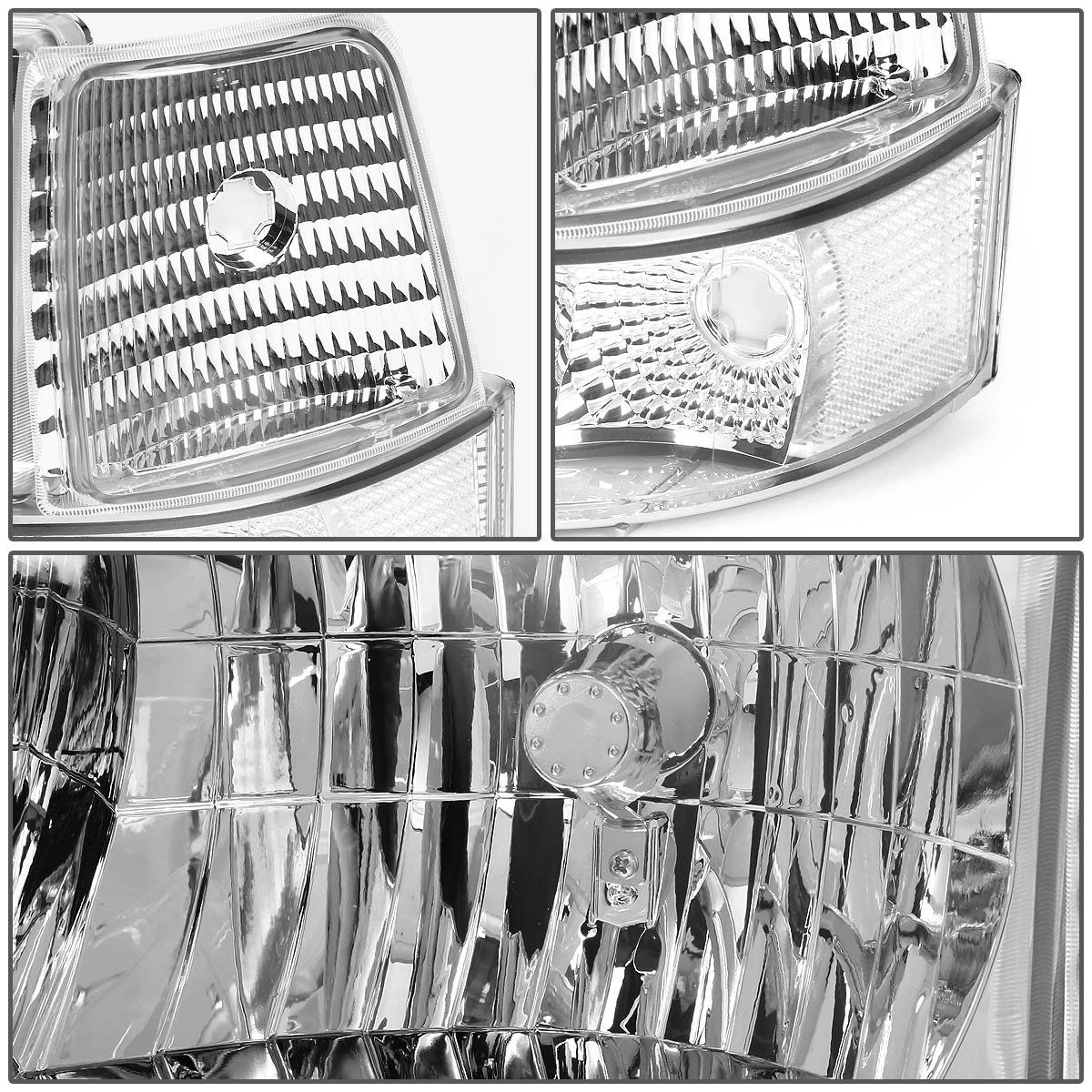 92-96 Ford Bronco / F150 F250 LED DRL Headlights + Bumper + Corner - Chrome Clear 2 92-96 Ford Bronco / F150 F250 LED DRL Headlights + Bumper + Corner - Chrome Clear - Image 2