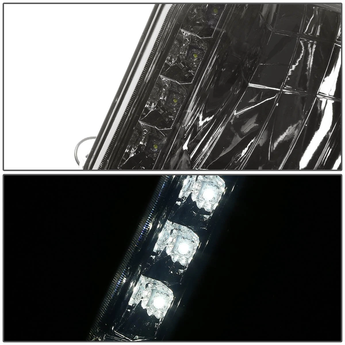 92-96 Ford Bronco / F150 F250 LED DRL Headlights + Bumper + Corner - Smoked Amber 3 92-96 Ford Bronco / F150 F250 LED DRL Headlights + Bumper + Corner - Smoked Amber - Image 3