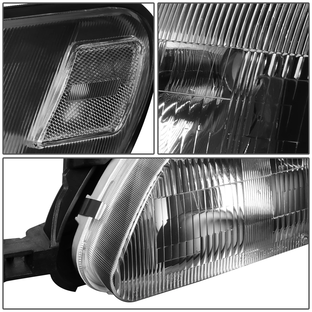 93-97 Toyota Corolla OE-Style Replacement Headlights - Black / Clear 6 93-97 Toyota Corolla OE-Style Replacement Headlights - Black / Clear - Image 6