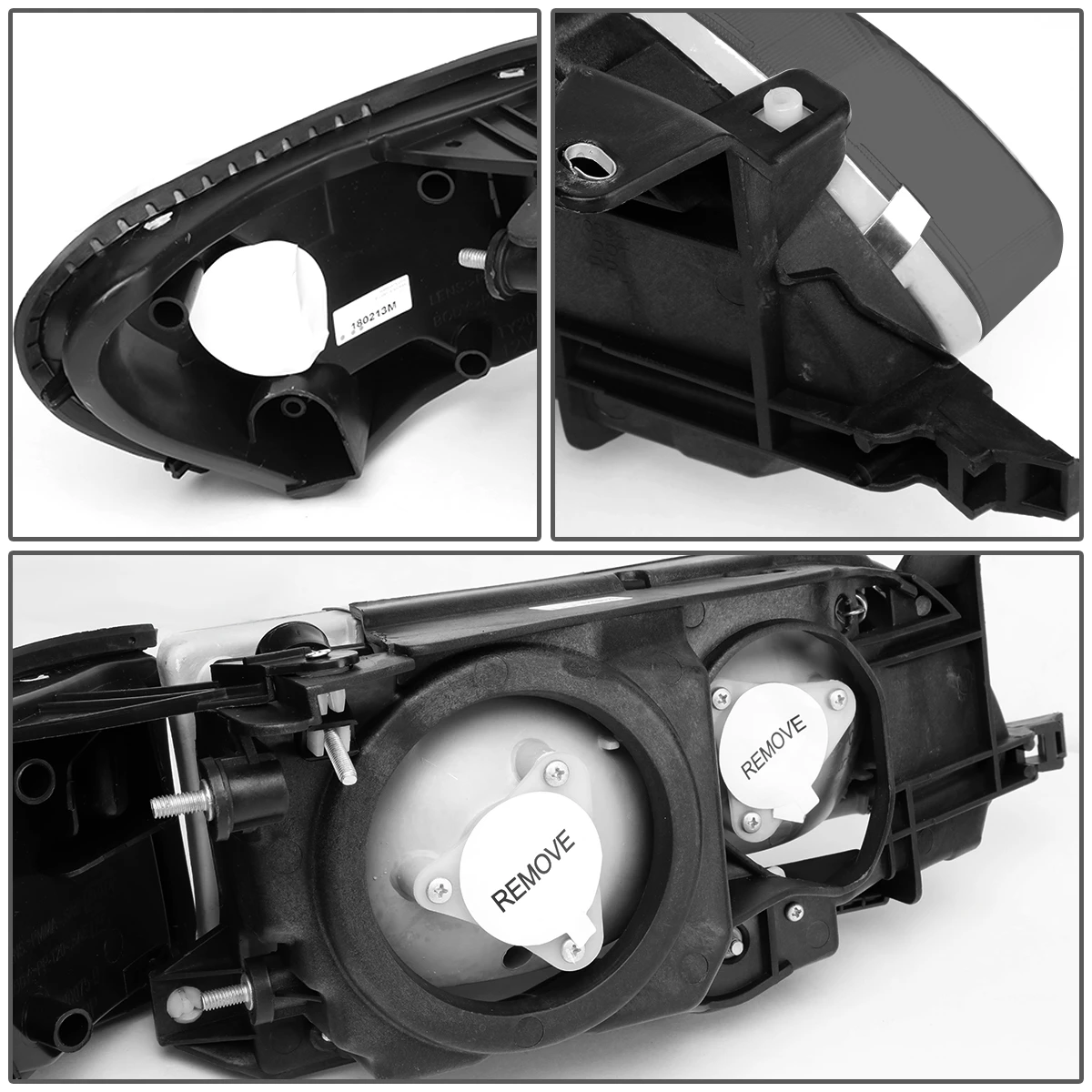 93-97 Toyota Corolla OE-Style Replacement Headlights - Black / Clear 7 93-97 Toyota Corolla OE-Style Replacement Headlights - Black / Clear - Image 7