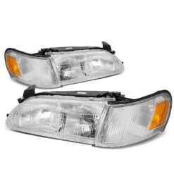 93-97 Toyota Corolla OE-Style Replacement Headlights - Chrome / Amber