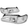 93-97 Toyota Corolla OE-Style Replacement Headlights - Chrome / Clear
