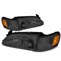 93-97 Toyota Corolla OE-Style Replacement Headlights - Smoked / Amber