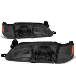 93-97 Toyota Corolla OE-Style Replacement Headlights - Smoked / Amber -High-Efficiency Car Light Store 93 97 toyota corolla oe style replacement headlights smoked amber 95