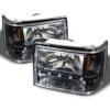 93-98 Jeep Grand Cherokee 1-Piece Crystal Headlights - Black