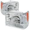 93-96 Jeep Grand Cherokee Euro Crystal Headlights / Bumper Lens - Chrome