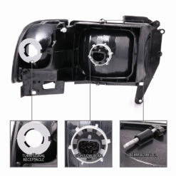 94-01 Dodge Ram Pickup Euro Crystal Headlights With Corner Lens - Black -High-Efficiency Car Light Store 94 01 dodge ram pickup euro crystal headlights with corner lens black 159