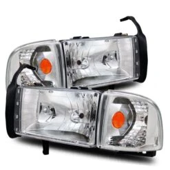94-01 Dodge Ram Pickup Euro Crystal Headlights With Corner Lens - Chrome