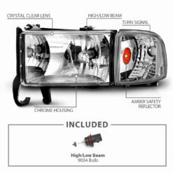94-01 Dodge Ram Pickup Euro Crystal Headlights With Corner Lens - Chrome 10 94-01 Dodge Ram Pickup Euro Crystal Headlights With Corner Lens - Chrome -High-Efficiency Car Light Store 94 01 dodge ram pickup euro crystal headlights with corner lens chrome 148