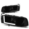 94-01 Dodge RAM Truck 1500 2500 3500 Black Smoked Housing Clear Corner LED DRL Headlights / Lamps