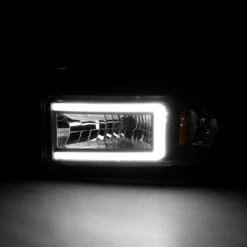 94-02 Dodge Ram LED C Light Bar Reflector Headlights - Black -High-Efficiency Car Light Store 94 02 dodge ram led c light bar reflector headlights black 87