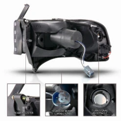 94-02 Dodge Ram LED C Light Bar Reflector Headlights - Chrome 12 94-02 Dodge Ram LED C Light Bar Reflector Headlights - Chrome -High-Efficiency Car Light Store 94 02 dodge ram led c light bar reflector headlights chrome 89